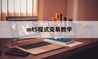 mt5程式交易教学(mt5成交量怎么设置)